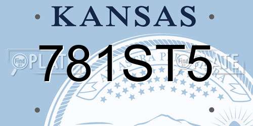 781ST5 Kansas License Plate