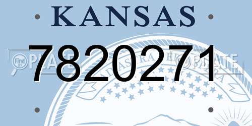 7820271 Kansas License Plate