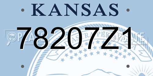 78207Z1 Kansas License Plate