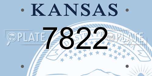 7822 Kansas License Plate