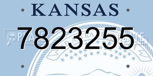 7823255 Kansas License Plate