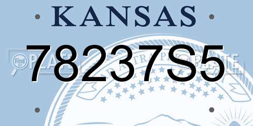 78237S5 Kansas License Plate