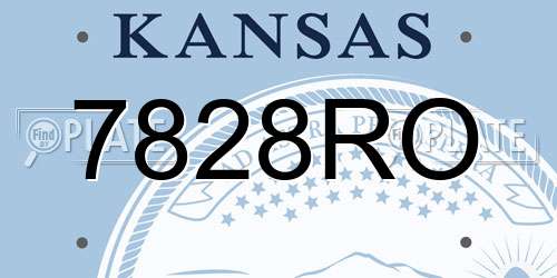 7828RO Kansas License Plate