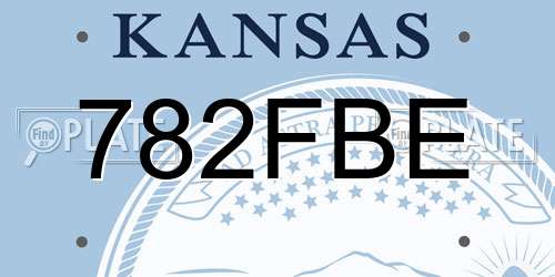 782FBE Kansas License Plate