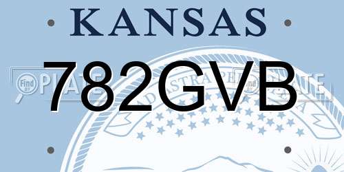782GVB Kansas License Plate