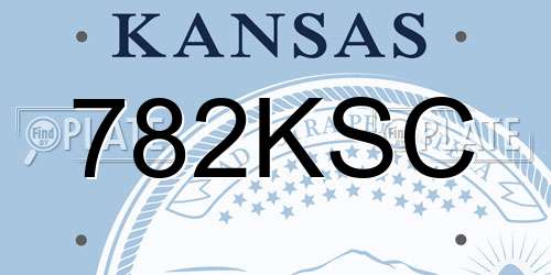 782KSC Kansas License Plate