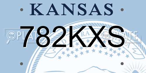 782KXS Kansas License Plate