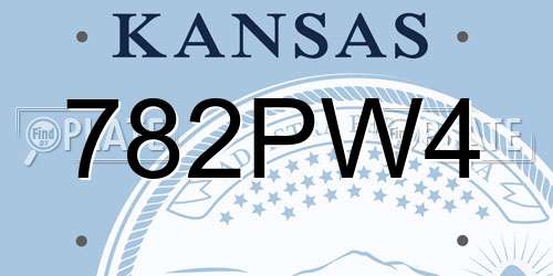 782PW4 Kansas License Plate
