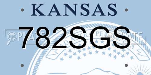 782SGS Kansas License Plate