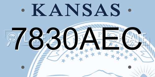 7830AEC Kansas License Plate