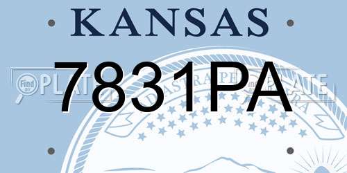 7831PA Kansas License Plate