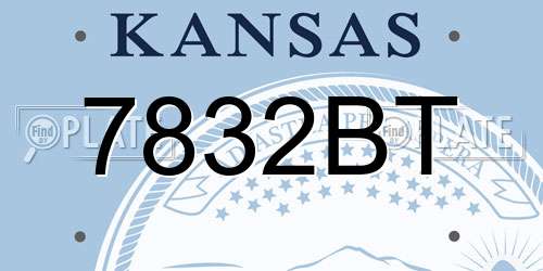 7832BT Kansas License Plate