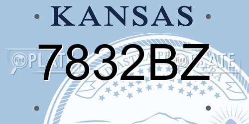7832BZ Kansas License Plate