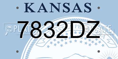 7832DZ Kansas License Plate
