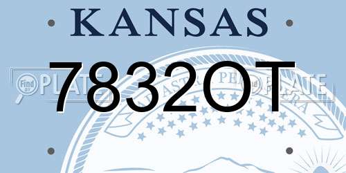 7832OT Kansas License Plate