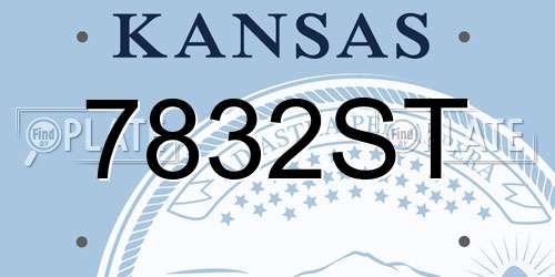 7832ST Kansas License Plate