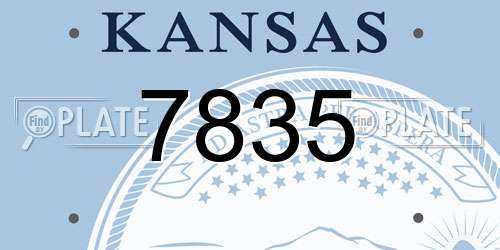 7835 Kansas License Plate