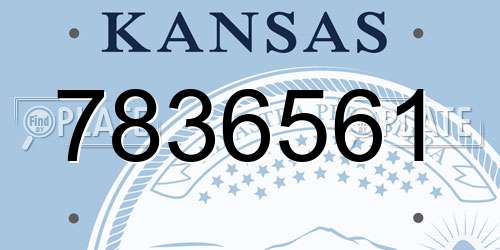 7836561 Kansas License Plate