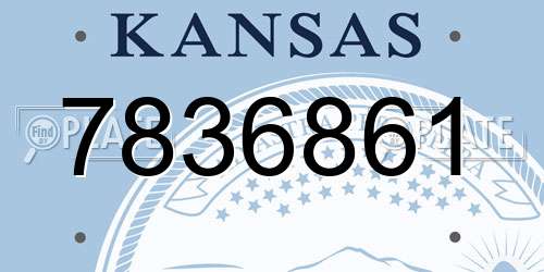 7836861 Kansas License Plate