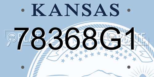 78368G1 Kansas License Plate