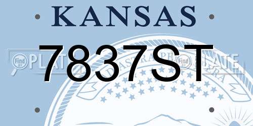 7837ST Kansas License Plate