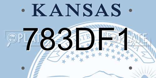 783DF1 Kansas License Plate