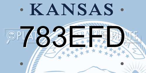 783EFD Kansas License Plate