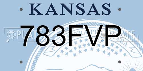 783FVP Kansas License Plate