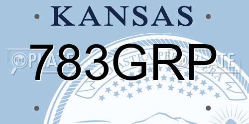 783GRP Kansas License Plate