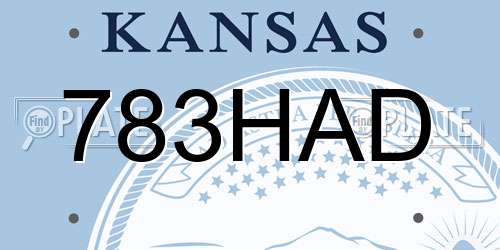 783HAD Kansas License Plate