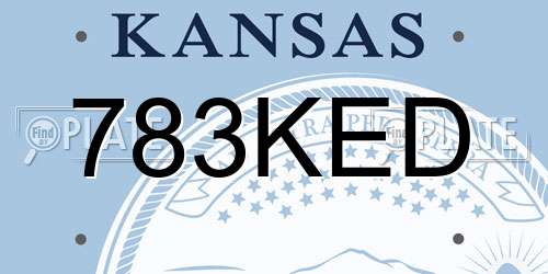 783KED Kansas License Plate