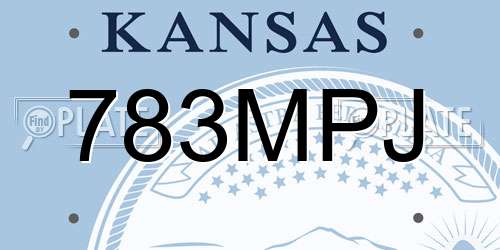 783MPJ Kansas License Plate