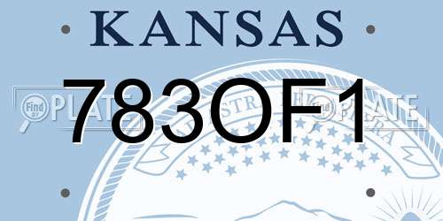 783OF1 Kansas License Plate