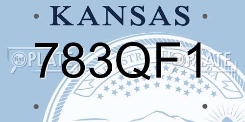 783QF1 Kansas License Plate