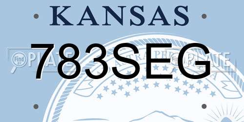 783SEG Kansas License Plate