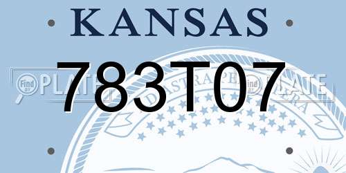 783T07 Kansas License Plate