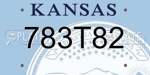 783T82 Kansas License Plate