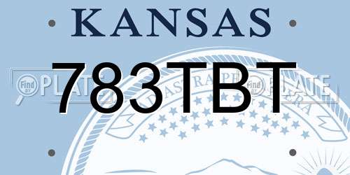 783TBT Kansas License Plate