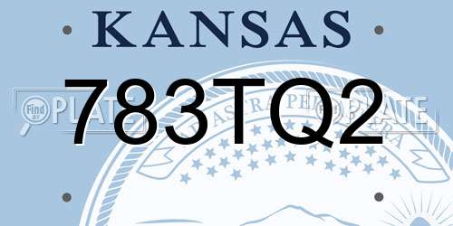 783TQ2 Kansas License Plate