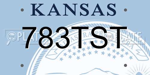 783TST Kansas License Plate