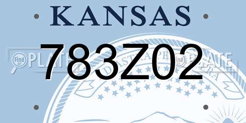 783Z02 Kansas License Plate