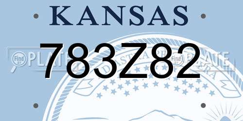 783Z82 Kansas License Plate