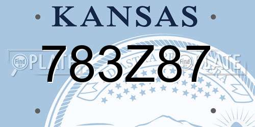 783Z87 Kansas License Plate