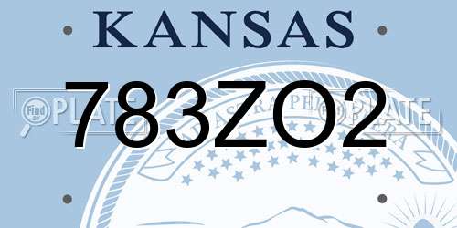783ZO2 Kansas License Plate
