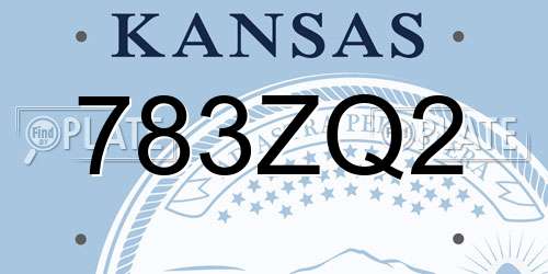 783ZQ2 Kansas License Plate