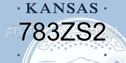 783ZS2 Kansas License Plate