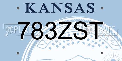 783ZST Kansas License Plate