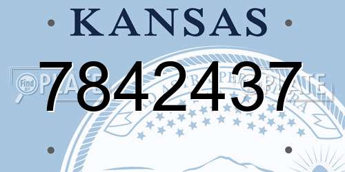 7842437 Kansas License Plate