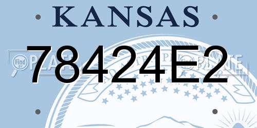 78424E2 Kansas License Plate
