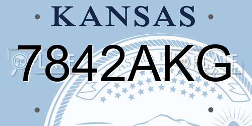 7842AKG Kansas License Plate